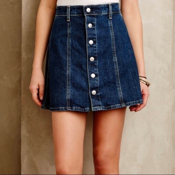 ABERCROMBIE FITCH button down denim mini skirt - Picture 4 of 6